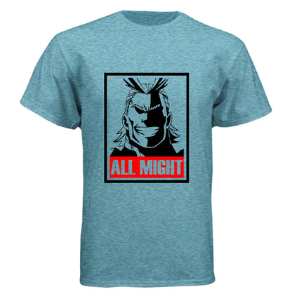 My Hero Academia All Might T-Shirt - Symbol of Peace Propaganda Poster Design | Premium Unisex Triblend Tee