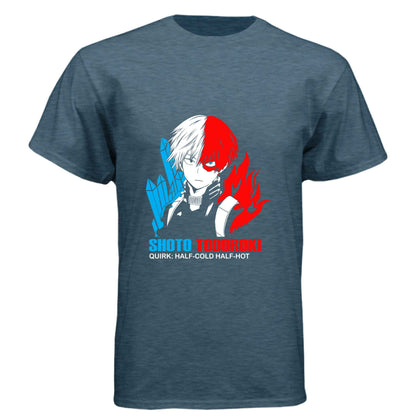 My Hero Academia Shoto Todoroki T-Shirt - Half-Cold Half-Hot Quirk Design | Premium Unisex Triblend Tee