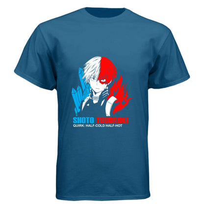 My Hero Academia Shoto Todoroki T-Shirt - Half-Cold Half-Hot Quirk Design | Premium Unisex Triblend Tee