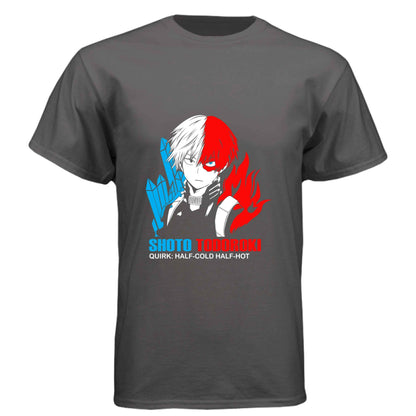 My Hero Academia Shoto Todoroki T-Shirt - Half-Cold Half-Hot Quirk Design | Premium Unisex Triblend Tee