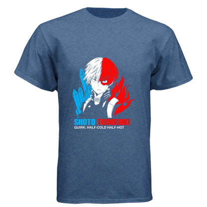 My Hero Academia Shoto Todoroki T-Shirt - Half-Cold Half-Hot Quirk Design | Premium Unisex Triblend Tee