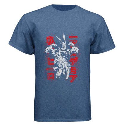 My Hero Academia Deku & All Might T-Shirt - Mentor Student Back-to-Back Design | Premium Unisex Triblend Tee