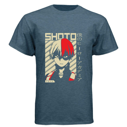My Hero Academia Shoto Todoroki T-Shirt - Retro Vintage Poster Design | Premium Unisex Triblend Tee