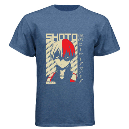 My Hero Academia Shoto Todoroki T-Shirt - Retro Vintage Poster Design | Premium Unisex Triblend Tee